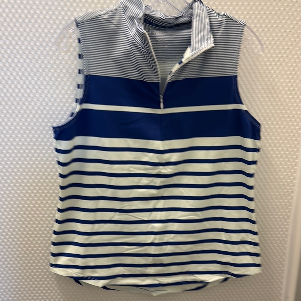 Tommy Bahama Gray and Silver Fitted Tank Top with Zipper